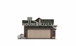180-010-П Проект двухэтажного дома мансардой, гараж, простой коттедж из поризованных блоков Астрахань, House Expert