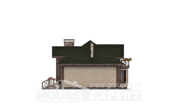 180-010-П Проект двухэтажного дома мансардой, гараж, простой коттедж из поризованных блоков Астрахань, House Expert