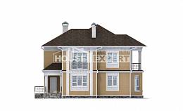 160-001-Л Проект двухэтажного дома, уютный коттедж из твинблока, Астрахань