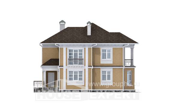 160-001-Л Проект двухэтажного дома, уютный коттедж из твинблока, Астрахань