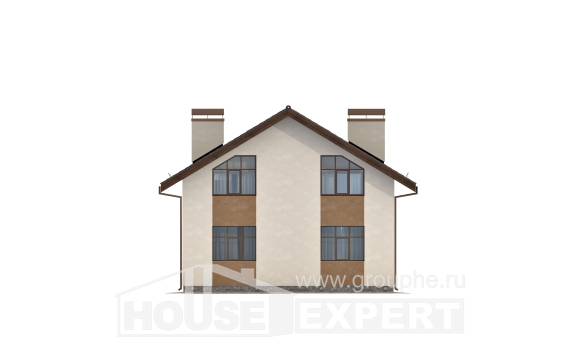 170-002-П Проект двухэтажного дома с мансардой, уютный домик из керамзитобетонных блоков Астрахань, House Expert