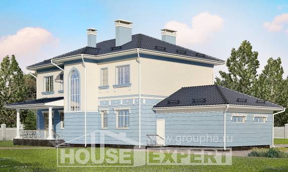285-003-Л Проект двухэтажного дома и гаражом, современный коттедж из кирпича, Ахтубинск