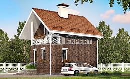 045-001-Л Проект двухэтажного дома мансардой, доступный загородный дом из газосиликатных блоков Астрахань, House Expert