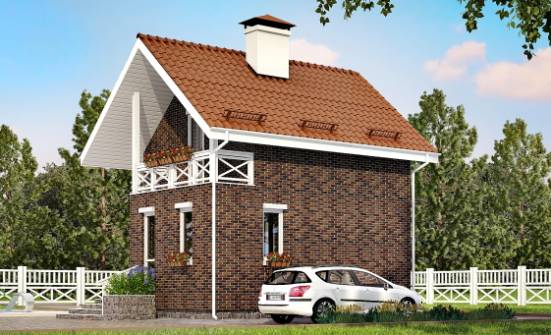 045-001-Л Проект двухэтажного дома с мансардой, уютный загородный дом из поризованных блоков Астрахань | Проекты домов от House Expert