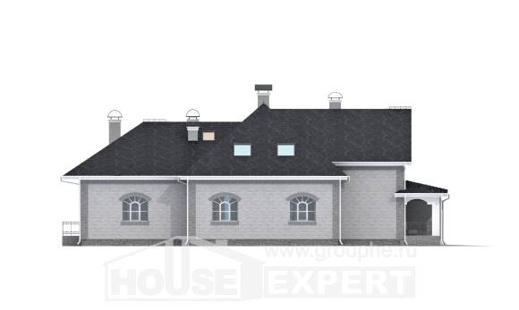385-001-П Проект двухэтажного дома мансардой и гаражом, классический дом из теплоблока, Астрахань