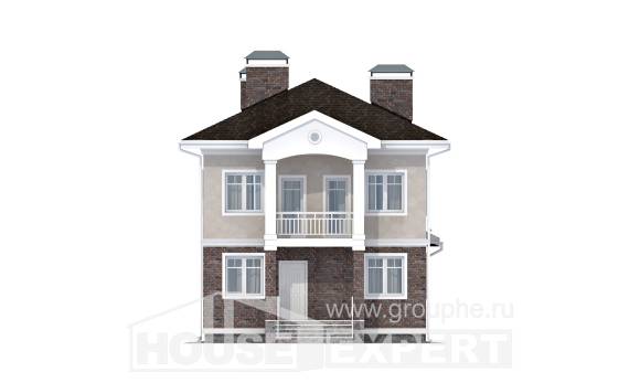 120-001-Л Проект двухэтажного дома, скромный домик из пеноблока, Ахтубинск