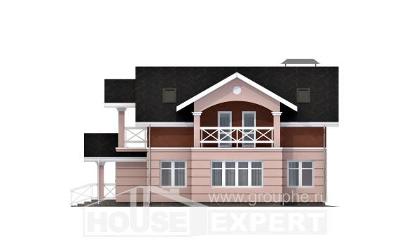 155-009-Л Проект двухэтажного дома мансардный этаж, современный домик из пеноблока, Астрахань