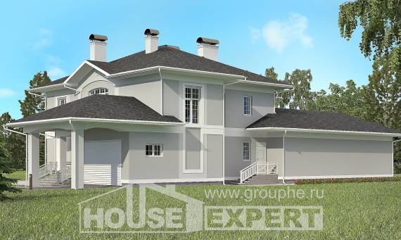 360-001-П Проект двухэтажного дома и гаражом, современный дом из кирпича, Астрахань