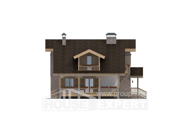 150-004-П Проект двухэтажного дома мансардой, недорогой домик из газосиликатных блоков, Ахтубинск