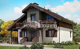 150-004-Л Проект двухэтажного дома с мансардой, компактный загородный дом из пеноблока, House Expert
