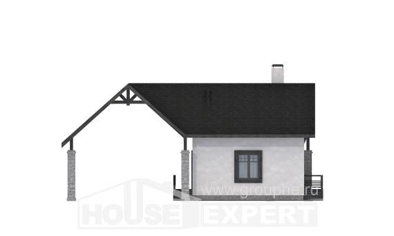 060-001-П Проект двухэтажного дома с мансардой и гаражом, экономичный домик из теплоблока, Астрахань