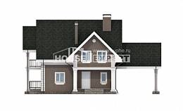 140-003-П Проект двухэтажного дома с мансардным этажом, гараж, бюджетный домик из теплоблока, Астрахань