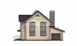 160-004-П Проект двухэтажного дома мансардой и гаражом, бюджетный коттедж из арболита, House Expert