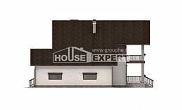 200-003-П Проект двухэтажного дома и гаражом, классический домик из теплоблока, Ахтубинск