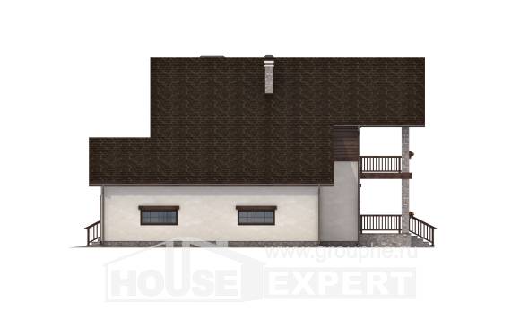 200-003-П Проект двухэтажного дома и гаражом, классический домик из теплоблока, Ахтубинск