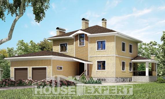 350-002-Л Проект трехэтажного дома, гараж, красивый дом из кирпича, House Expert