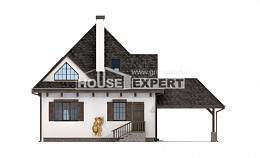 110-002-Л Проект двухэтажного дома с мансардой и гаражом, бюджетный дом из поризованных блоков, Астрахань