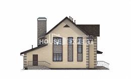 160-004-П Проект двухэтажного дома с мансардой, гараж, красивый коттедж из арболита, House Expert
