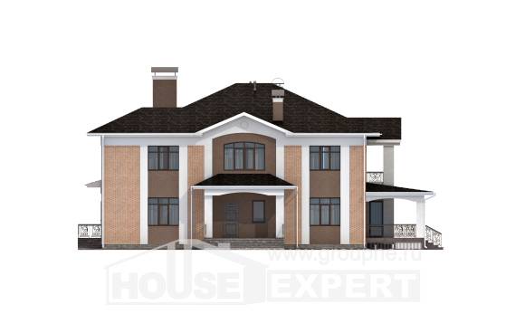 520-001-П Проект трехэтажного дома, огромный коттедж из арболита, Астрахань