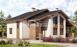 240-003-П Проект двухэтажного дома с мансардой, простой домик из кирпича, House Expert