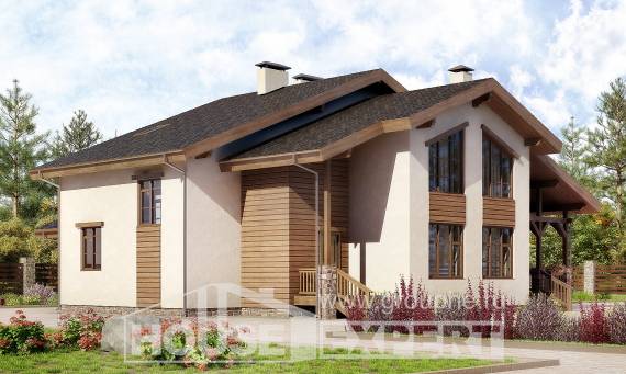 240-003-П Проект двухэтажного дома с мансардой, простой домик из кирпича, House Expert