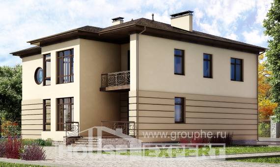 300-006-П Проект двухэтажного дома, гараж, уютный домик из кирпича, Астрахань