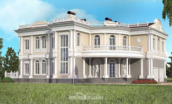 505-001-П Проект двухэтажного дома и гаражом, уютный дом из газобетона, Ахтубинск