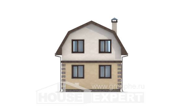 070-004-П Проект двухэтажного дома с мансардным этажом, недорогой загородный дом из пеноблока, House Expert