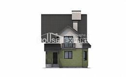 120-003-П Проект двухэтажного дома с мансардным этажом, экономичный коттедж из теплоблока Ахтубинск, House Expert
