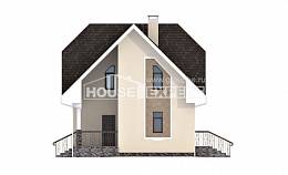 125-001-Л Проект двухэтажного дома мансардный этаж, бюджетный дом из пеноблока Астрахань, House Expert