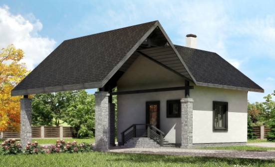 060-001-П Проект двухэтажного дома мансардный этаж, гараж, миниатюрный коттедж из бризолита Ахтубинск | Проекты домов от House Expert