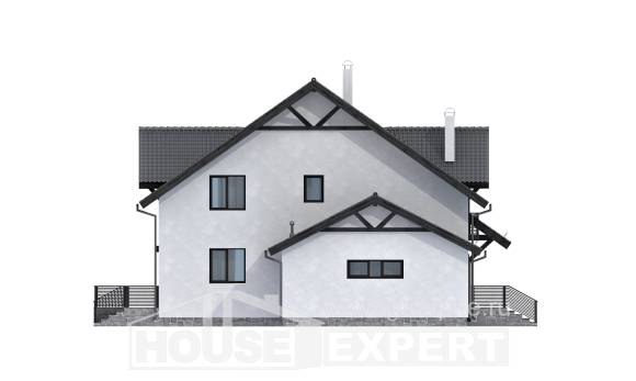 290-003-П Проект двухэтажного дома мансардой и гаражом, классический домик из газобетона, Ахтубинск