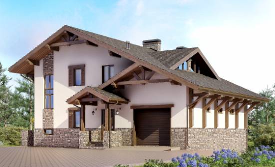 305-002-Л Проект трехэтажного дома мансардой, современный домик из кирпича Ахтубинск | Проекты домов от House Expert