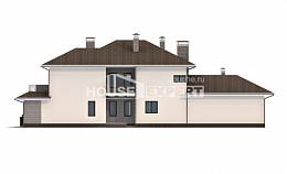 500-001-П Проект трехэтажного дома и гаражом, уютный загородный дом из кирпича, Ахтубинск