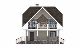 125-001-Л Проект двухэтажного дома мансардный этаж, компактный загородный дом из блока Астрахань, House Expert
