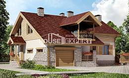 165-002-П Проект двухэтажного дома, гараж, небольшой коттедж из бризолита, Астрахань