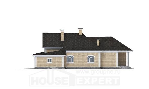 290-001-П Проект двухэтажного дома с мансардой, гараж, классический дом из кирпича, Астрахань