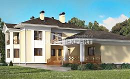 375-002-Л Проект двухэтажного дома и гаражом, большой загородный дом из кирпича, Астрахань