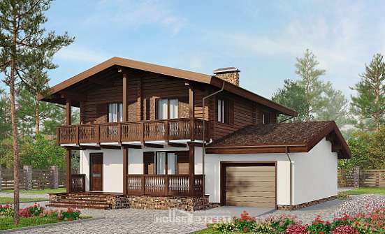 200-011-П Проект двухэтажного дома мансардой, средний загородный дом из арболита Ахтубинск | Проекты домов от House Expert