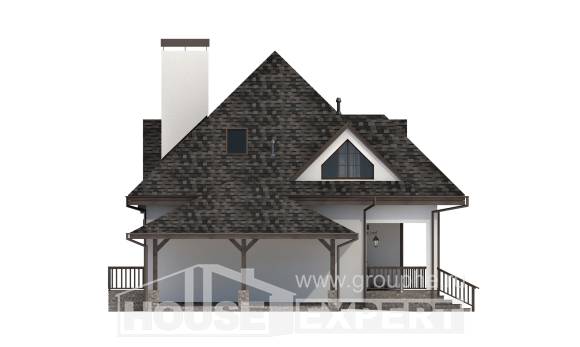 110-002-Л Проект двухэтажного дома мансардный этаж, гараж, экономичный дом из бризолита, Астрахань