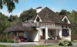 110-002-Л Проект двухэтажного дома с мансардой, гараж, простой домик из блока Ахтубинск, House Expert