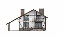 155-002-П Проект двухэтажного дома мансардный этаж, гараж, современный домик из бризолита, Ахтубинск