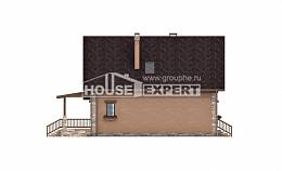 140-002-П Проект двухэтажного дома с мансардой, недорогой коттедж из керамзитобетонных блоков, Астрахань