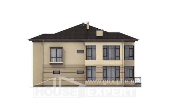 300-006-П Проект двухэтажного дома, гараж, огромный коттедж из кирпича, Астрахань