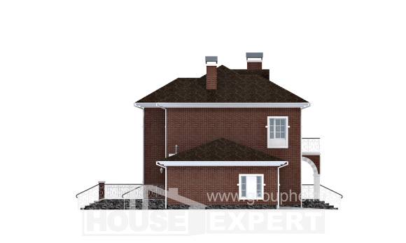 180-006-Л Проект двухэтажного дома и гаражом, классический коттедж из кирпича, Ахтубинск