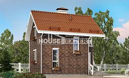 045-001-Л Проект двухэтажного дома мансардой, бюджетный домик из газобетона Ахтубинск, House Expert