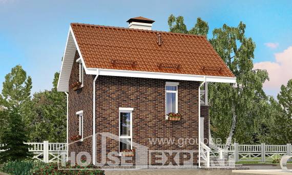 045-001-Л Проект двухэтажного дома мансардой, бюджетный домик из газобетона Ахтубинск, House Expert