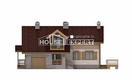165-002-П Проект двухэтажного дома и гаражом, бюджетный дом из поризованных блоков, Астрахань