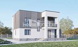 150-017-П Проект двухэтажного дома, компактный домик из пеноблока, Астрахань