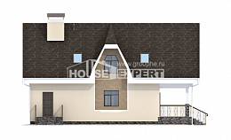 125-001-Л Проект двухэтажного дома мансардный этаж, уютный домик из теплоблока Астрахань, House Expert